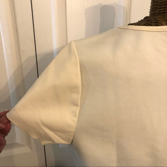 Ann Taylor , Vegan leather,White Top , Sz L - Picture 3 of 11